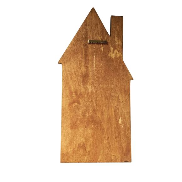 Hand painted Cottagecore Country House Wall Hanging farmhouse Cat on Chair 16" - Picture 4 of 4